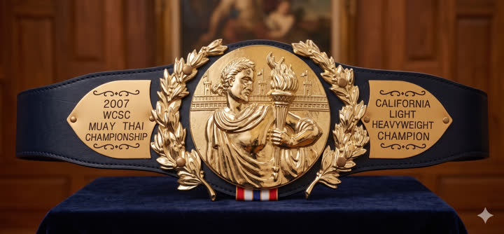 2007 WCSC California Muay Thai Light Heavyweight Championship title belt